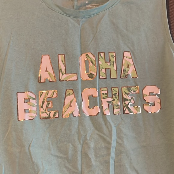 Teal muscle tee tank top - Picture 2 of 4